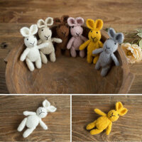 Đạo cụ chụp ảnh cho trẻ sơ sinh, búp bê thỏ nhỏ, phụ kiện chụp ảnh studio, mũ đan cho trẻ em, quần áo shengji.vn 2.21