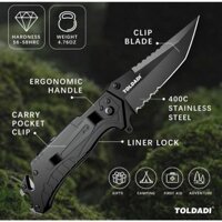 Dao gấp gọn đa năng 10 chức năng {Chính Hãng} TOLDADI , đánh lửa 🔥 như thổ dân