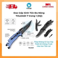 Dao Gấp Sinh Tồn Đa Năng TOLDADI 7 Trong 1 (Hàng À Má Zôn) Thích Hợp Dã Ngoại, Camping...