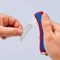Dao Gấp Thợ Điện Electrical Folding Knife KNIPEX 16 20 50 SB Chức Năng Tuốt Cáp & Rọc Thùng Carton