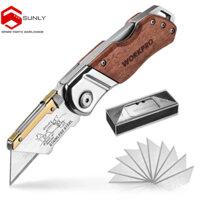 Dao Gấp Tiện Ích Cán Gỗ Workpro WP211014