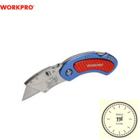 Dao gấp tiện ích mini có lưỡi cắt gấp gọn, mở nhanh, bằng nhôm Workpro- WP211005