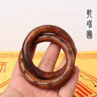 Đạo Giáo Lightning Strike Táo tàu Gỗ Đào Qiankun Vòng Tròn Âm Dương Vòng Tay Khắc Chữ Thập Chín Xương Rồng Khắc Sáu Sao Bảy Sao Không Khâu