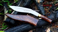 DAO KUKRI 30 - Thép nhíp ô tô - Cán vỏ gỗ cẩm - KR30 / HTX DAO PHÚC SEN