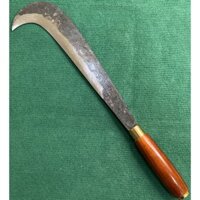 Dao Liềm Phát Cỏ Dao Chặt Dừa, Dao Rựa Dao Đi Rừng Mũi Cong Làm Bằng Thép Xoắn Liên Xô Sắc Bén Cán Gỗ Muồng Đai Đồng Lỡn