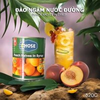 Đào ngâm đóng hộp hiệu Hose 820g (12 lon/ thùng) – Hộp