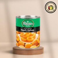 Đào Ngâm Rhodes 825g – Đào Lon Nam Phi Giòn Miếng To