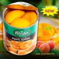 Đào ngâm siro Rhodes Nam Phi hộp 825g thùng 12 hộp