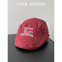 Dạo Phố Cá Mập Thêu Chữ Phía Trước Nón Hot Girl Beret Nữ Tianniche Retro Văn Học Đạt Đỉnh Mũ #M319#