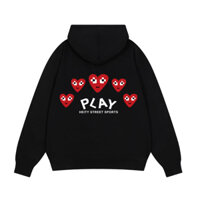Dạo Phố Rời PLAY Áo Có Mũ Trùm Đầu Nam Nữ Thu Đông Lưng In Hình Tình Yêu Dạo Phố Có Mũ Trùm Đầu Dài Tay Áo S @ -