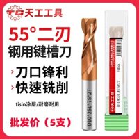 Dao rãnh khóa bằng thép vonfram 55 độ Tiangong Dao phay hợp kim Dao phẳng 2 lưỡi L50-60mm