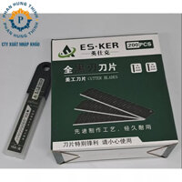 Dao rọc giấy, hộp 20 bộ (1 bộ 10 lưỡi dao )đa năng thép Nhật ES.KER 18mm, lưỡi dao chổ , cắt thùng bìa carton.