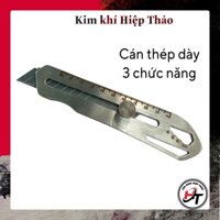 Dao rọc giấy inox 201 đa năng lưỡi dao trổ dọc cắt giấy mini 18mm cao cấp dày 3 chức năng DRG-T3CN