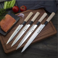 Dao thái sashimi cắt sushi bản nhỏ kiểu Nhật hàng trong nước Trung Quốc, Dao nhà ăn thái thịt, cá, sushi cán gỗ trắng ,