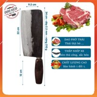 Dao Thái Thịt Bản To Cán Gỗ Lim, Thái Phở Nhíp Xe, Dao Đa Sỹ Rèn Từ Thép Nhíp Xe Siêu Bền, Cán Gỗ Lim Chắc Chắn -D15