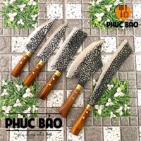 (DAO THÉP NHÍP) Bộ Dao Bếp Đa Năng, Chặt Xương, Thái Thịt, Rèn Tay Thủ Công Sắc Bén, Chui Gỗ Cẩm Chỉ Bền Đẹp