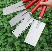 Dao thìa Xám RĂNG VUÔNG bằng thép cứng, dụng cụ gạch men, thợ xây, gạch lát nền, gạch ốp tường có răng cưa