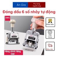 Dập số đánh số 6 số nhảy tự động kèm mực lọ mực Deli 7506