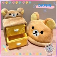 Daphs Rilakkuma Tủ quần áo gấu thư giãn, Hộp đựng văn phòng phẩm sang trọng Kawaii, Hộp ngăn hoạt hình vui nhộn