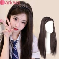 Darkwa Bện Băng Đô Tóc Giả Thời Trang Liền Mạch Hàng Ngày Màu Đen Tóc Nối Dài Kẹp Trong Tất Cả Trận Đấu Màu Nâu Lông Tơ Chịu Nhiệt Tóc Giả