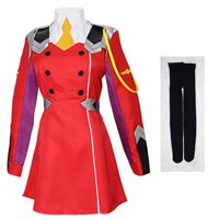 Darling in The Franxx Zero Two Code 002 Cosplay, Zero Two Cosplay Japanese Uniform Red Costume Animation, Cosplay Costume