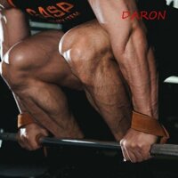 Daron 1 Cặp Dây Đeo Cổ Tay Nâng Trọng Lượng, Dây Kéo Cứng Da Bò Thoáng Khí, Nâng Công Suất Mềm Chống Trơn Trượt Dây Đeo Tay Tập Gym
