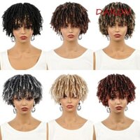 Daron Dreadlock Tóc Topper Tóc Giả, Móc Bím Tóc Giả Afro Locs Bện Tóc Giả, Bện Nửa Tóc Giả Đóng Cửa Mềm Tóc Giả Ngắn Dreads Dành Cho Nam Nữ