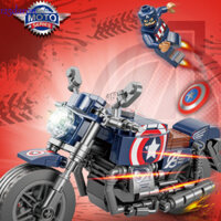 Daron1 Khối xây dựng tàu tuần dương, Đồ chơi gạch xe máy thể thao Marvel Captain America, Gạch nhân vật Ironman Mô hình người nhện Mô hình tàu tuần dương cổ điển Người lớn Quà tặng