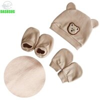 Dasbsug Bộ 3 Mũ Và Găng Tay Hoạt Hình Dễ Thương Cho Bé Có Tất Tắm Cho 0-6 Tháng