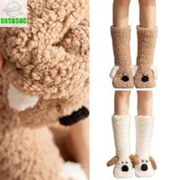 Dasbsug Dép Mờ Tất Nữ Mùa Đông Sang Trọng Chống Trơn Trượt Cầm Sàn Tất Dễ Thương Tai Chó Dày Lông Ngủ Giường Nhiệt