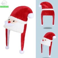 Dasbsug Mũ nón Giáng sinh lông xù Mũ ông già Noel có ria mép cho bữa tiệc Giáng sinh năm mới