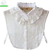 Dasbsug Nữ Màu Nguyên Chất Ren Có Thể Tháo Rời Ve Áo Choker Vòng Cổ Áo Sơ Mi Giả Cổ