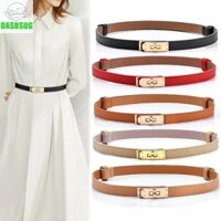 Dasbsug Nữ Thiết Kế Lỗ Thắt Lưng Có Khóa Hợp Kim Áo Sơ Mi Nữ Dây Thắt Lưng PU