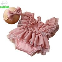 Dasbsug Ren Áo liền quần Nơ Mũ Đội Đầu Bé Chụp Ảnh Trang Phục Sơ Sinh Ảnh Trang Phục