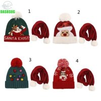 Dasbsug Tập Đi Trẻ Em Giáng Sinh Mũ Dệt Kim Khăn Bộ Hoạt Hình Santa Tuần lộc Bò Mũ