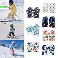 Dasbsug Trẻ mới biết đi Găng tay tuyết mùa đông chống thấm nước Họa tiết động vật hoạt hình Lót sang trọng Cách nhiệt ấm áp thể thao Cycl