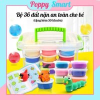 Đất nặn an toàn cho bé 36 màu + 30 khuôn và dụng cụ chơi kèm, đất nặn làm từ Bột Mỳ, không dính tay, rất an toàn