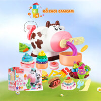 Đất nặn an toàn cho bé tạo hình theo khuôn siêu ngộ nghĩnh, đồ chơi đất nặn bò sữa đầy đủ phụ kiện
