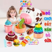 Đất nặn an toàn cho bé tạo hình theo khuân siêu ngộ nghĩnh, đồ chơi đất nặn bò sữa nhà Maxstore