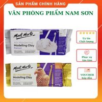 ĐẤT SÉT ĐIÊU KHẮC, TẠO HÌNH TỰ KHÔ MONT MARTE 0.5KG, 2KG  - Trắng - 500gr