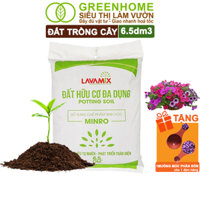 Đất Trồng Cây Greenhome, Bao 6.5dm3 3kg, Đầy Đủ Dinh Dưỡng, Tiện Lợi, Dễ Sử Dụng, Chuyên Trồng Rau, Hoa, Kiểng - 1 ĐẤT CÂY 6,5DM3 LVM