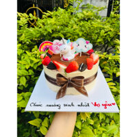 Đặt trước 12h-24h - Bánh tiramisu/bánh kem/bánh sinh nhật trang trí dâu và ngựa pony
