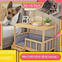 (Đặt trước) Giường Cho Chó Cũi Gỗ Rắn Teddy Golden Retriever Có Thể Tháo Rời Và Giặt Được Giường Cho Thú Cưng Bằng Gỗ Gi