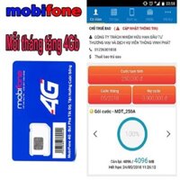 [DATA KHÔNG GIỚI HẠN] Sim 4G Mobifone trọn gói 1 năm không nạp tiền MDT250A