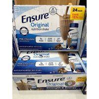 [date 02/2026] Thùng 24 chai Sữa nước Ensure sô-cô-la 237ml/chai của Mỹ 🇺🇸