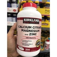 [Date 03/2027-Hàng Mỹ 🇺🇸] Viên uống Kirkland Calcium Citrate Magnesium and Zinc 500 viên