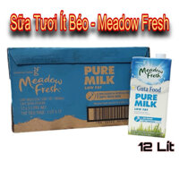 [Date 03/25] Thùng 12 lít sữa tươi ít béo meadow fresh low fat