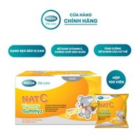 [date 07/2025] NAT C YUMMY GUMMYZ (100 viên) - Kẹo Dẻo Vitamin C Tăng Cường Đề Kháng Giảm Cảm Lạnh, Cảm Cúm Hanabeauty