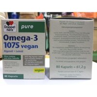Date 10/2025 Doppel Omega 3 1075 thuần chay hộp 80 viên của Đức