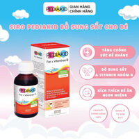 Date 10/2025 Siro Bổ Sung Sắt Và Vitamin B Cho Bé Pediakid Fer + Vitamines B Giúp Bổ Máu, Giảm Mệt Mỏi (Hộp 125ml)